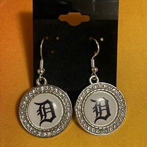 Detroit Tigers Rhinestone Earrings
